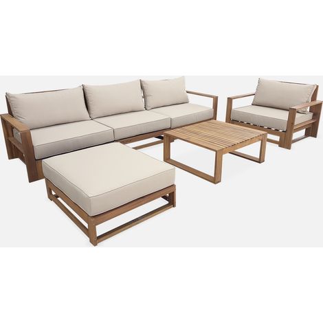 Conjunto de jardín de madera, 5 plazas (1/5)