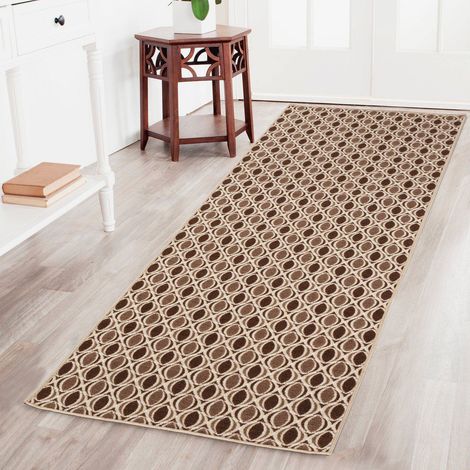 Karat – Tapis de couloir antidérapant 80 x 500 cm – Matière polyamide – Dos en gel – Épaisseur 5 mm – Adapté chauffage par le sol