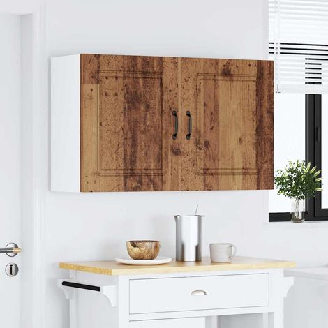 Meubles hauts de cuisine muraux, 2 pièces, bois d’ingénierie, bois vieilli, 50 x 31 x 60 cm - PANGIVO (1/5)