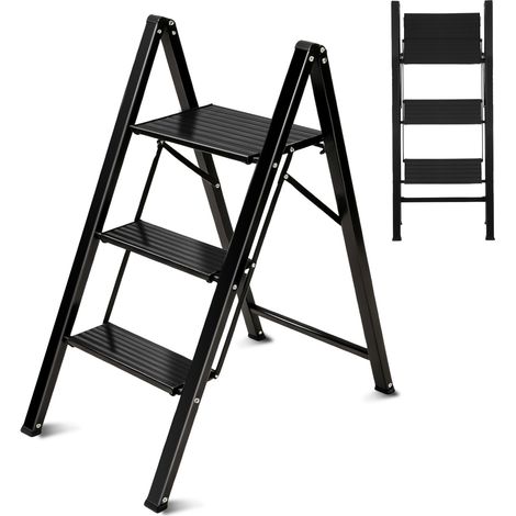 Sekey 3-stufige Klappleiter – sichere Leiter für mittlere Höhe, optimal für Regale, Schränke und Haushalt (1/5)