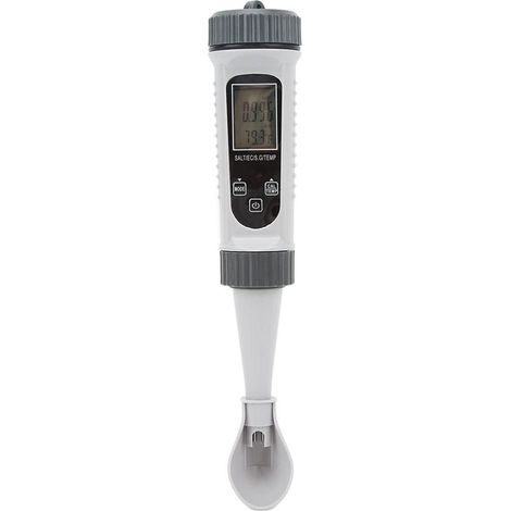 Testeur Multifonctionnel, écran LCD SG Testeur, Compteur de Température Numérique, Testeur EC, Testeur de Sel avec Rétroéclairage Blanc pour Eau Potable, Aquarium, Piscine (1/5)