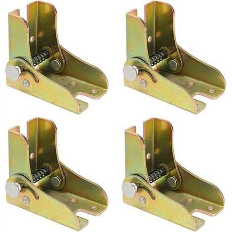 royaluxe- 4 Pièces Raccord de Jambe Pliable, Charnière de Pied de Table Pliante, Quincaillerie de Charnière Pliable, Charnières de Meubles Pliantes, pour Table, Lit et Mobilier à Mécanisme (1/5)