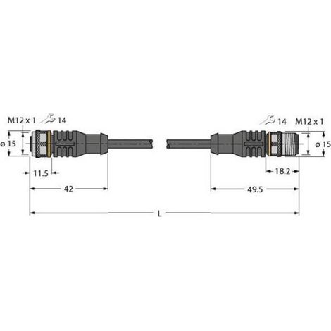 Turck 6630917 Connettore confezionato per sensore o attuatore 0.60 m Numero di poli: 4 10 pz.