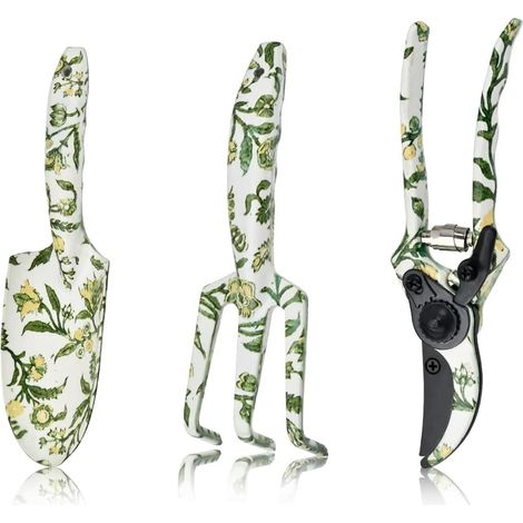 3 Pièces Ensemble D'Outils De Jardin,Kit D'Outils À Main De Jardin,Outils De Jardin For Les Femmes,une Truelle,un Cultivateur,un Sécateur,des Outils À Main De Jardinage For Les Plantes D'anniversaire (1/5)