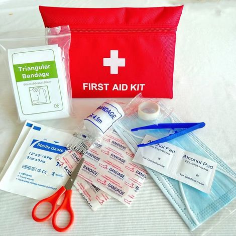 Kit di pronto soccorso, kit da viaggio, casa, escursionismo, auto, campeggio, per bambini, kit di pronto soccorso per il lavoro, rosso (1/3)