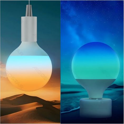 Aigostar Ampoule LED Connectée Bluetooth Mesh G120 E27 18W RGBW Haute Puissance Éclairage d'Ambiance Lumineux pour Toutes Pièces Intérieures