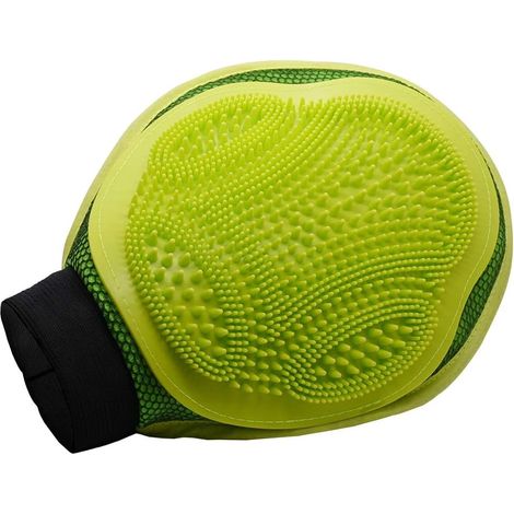 Outil de bain pour animaux, brosse d'épilation à cinq doigts, brosse en silicone pour le toilettage des animaux mouillés ou secs, gant de toilettage avec épilateur intégré et gant de massage. (1/5)