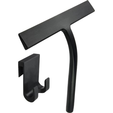 Raclette de Douche, Racloir Vitre en Silicone, Shower Squeegee, Raclette Nettoyage - Noir (1/5)