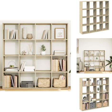 Bücherregal Sonoma-Eiche 137,5x29x137,5 cm Holzwerkstoff - Bücherregal - Bücherregale - Bücherschrank - Lagerregal (1/5)