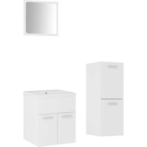 Maison Exclusive - Badmöbel-Set Weiß Holzwerkstoff (1/5)
