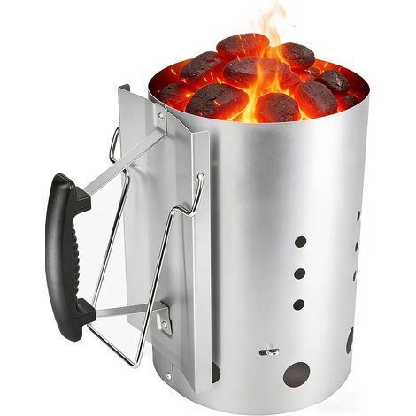 30cm x 19cm Fireplace Starter for 7416 or Other Charcoal Barbecues, Fireplace Starter with Safety Handle BBQ Fire Starter Quick Charcoal Starter for Grilling (1/5)