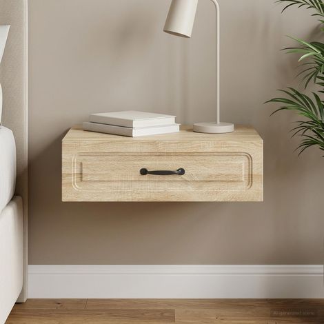 vidaXL Wall-Mounted Side Table Sonoma Oak 59 x 34.5 x 17 cm (1/5)