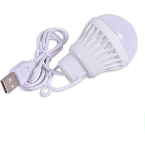 5W tragbare LED-Nachtlichtbirne mit USB-Anschluss für den Außenbereich, ideal zum Lesen bei Kälte (1 Stück).