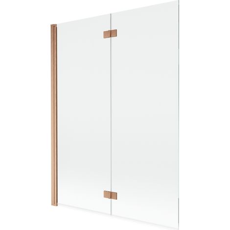 Paroi de douche à charnière Mexen Mist 2 volets gauche 130 x 150 cm, transparent, cuivre brossé - 8A9-130-002-65-00-L (1/5)