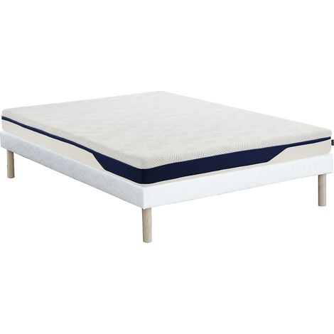 Set 140 x 190 cm rete letto imbottita + materasso in schiuma HD 7 zone e strato gel memory sfoderabile sp.22cm - FAGANI di YSMÉE (1/5)