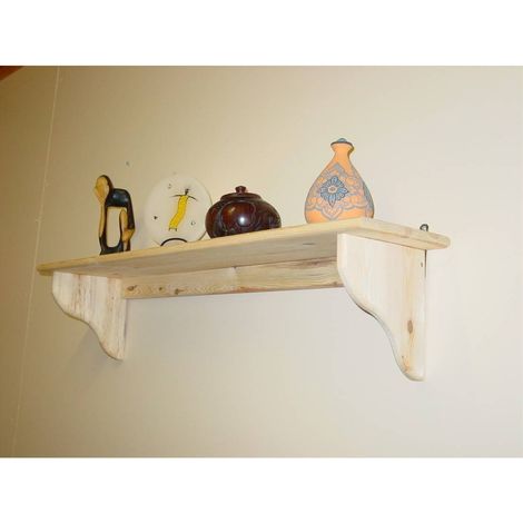 Étagère murale en bois de pin massif 60x20 cm – Installation rapide – Finition naturelle personnalisable – Pour décoration et rangement