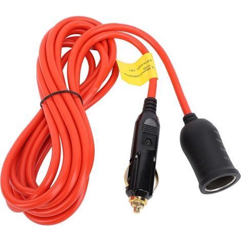 Rallonge allume-cigare 12 V 24 V 11,8 pieds 18 AWG 120 W 15 A prise mâle robuste vers prise femelle connecteur d'alimentation CC de voiture pour pompe à pneu réfrigérateur (1/5)