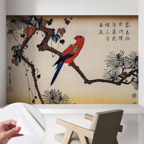 Papier peint autocollant adhésif avec imprimé motifs uniques apparence moderne Oiseau sur une branche 104x70 cm (1/5)