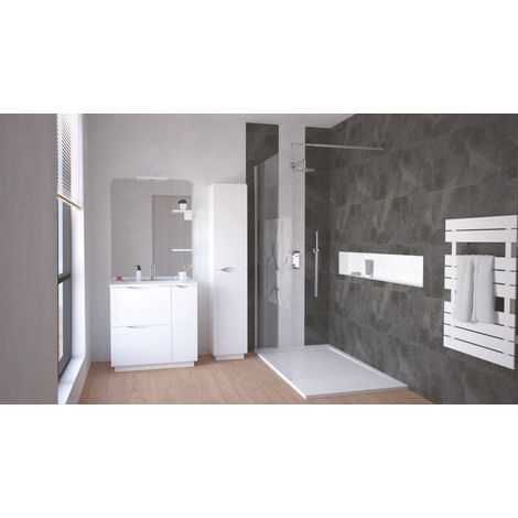 ONDEE - Mueble de baño PALERMO - 80cm - Blanco - Lacado - Entregado en kit (1/4)