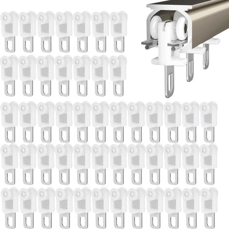 Glissière de plafond pour tringle à rideaux – Silencieuse et grande capacité de charge, glissières pour tringle à rideaux de douche – pour salon, camping-car, garage, cloison, fenêtre, maison, salle d (1/5)