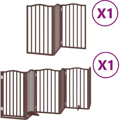 Maison Exclusive - Cancello Cani Porta Pieghevole Marrone 9 Pannelli 450cm Pioppo