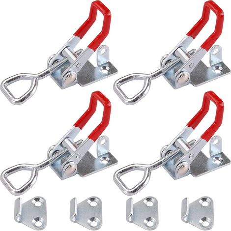 MINKUROW 4pcs Morsetto A Levetta Regolabile Morsetto A Levetta Regolabile Con Foro Della Serratura Capacità Di Tenuta Di 180 Kg/396 Libbre Per Custodie Per Armadi (1/5)