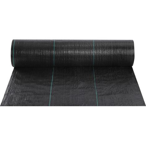 1,2m x 30m Mulchgewebe, Geotextil, Mulchplane Geotextil Anti-Unkrautgewebe Wasserdurchlässiges Gewebe, Widersteht UV-Strahlen, Verhindert Nachwachsen - Schwarze Anti-Unkraut-Plane (1/5)