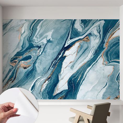 Papier peint adhésif autocollant pour salon chambre à coucher peint imprimé pour mur Élégance minérale 152x104 cm (1/5)