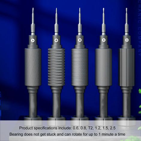 Kit tournevis magnétique 6 pièces robuste résistant à l'usure 0.6 0.8 T2 1.2 1.5 2.5 (1/5)