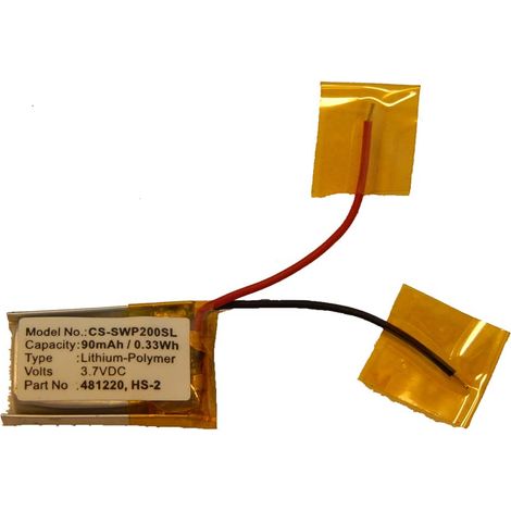 vhbw Akku Ersatz für Samsung AHB601218, B481220, HS-2, 481220 für Wireless Headset Kopfhörer (90mAh, 3,7V, Li-Polymer)