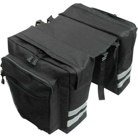 Sacoche Sacoche Vélo, Sac Etanche Arrière Tronc, Double Sacoche Vélo Porte-bagage, Sac Pliable Rangement pour Déplacements, Voyages, Pique-niques, Cyclisme, Outdoor Sport(Noir) (1/4)