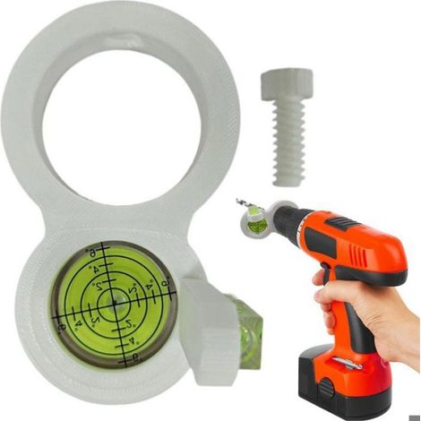 Outil de Nivellement pour Perceuse Électrique - Accessoire de Niveau à Bulle pour un Perçage et une Construction Efficaces,Blanc (1/5)