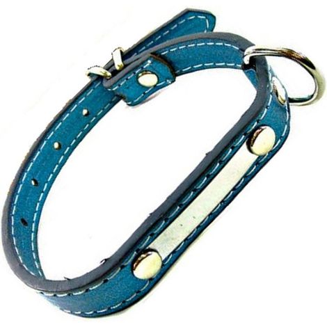 Trade Shop - LEDERHALSBAND FÜR HUNDE MIT VERZIERUNGEN UND GÜRTELVERSCHLUSS 34X2 CM VERSCHIEDENE FARBEN - (1/2)