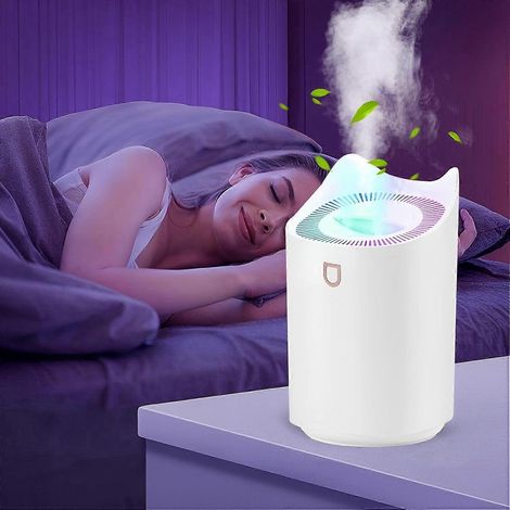Humidificateur Blingbin pour chambre, humidificateur d'air 3 L à double buse avec veilleuse à couleurs changeantes, portable et silencieux, brume fraîche (1/5)