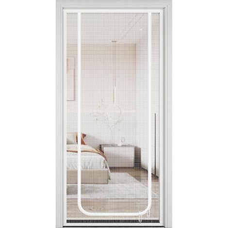 Blanc,Moustiquaire pour chat  Porte en maille  80 x 200 cm  Panneau en maille antifuite avec fermeture éclair  Ventilation respirante  Pour chambre à coucher, cuisine, terrasse, porte, balcon