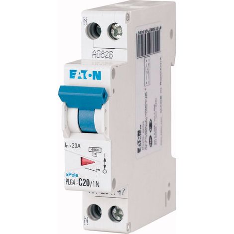 Eaton – Disjoncteur unipolaire 20A – Courbe de déclenchement Type C – Montage rail DIN – Pour installations électriques professionnelles