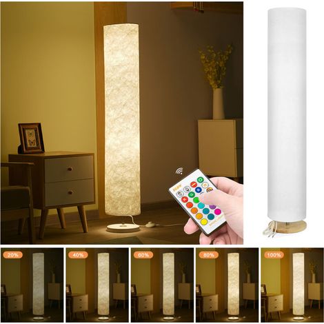 Lampadaire LED 14 W en tissu doux avec contrôleur, 5 niveaux de luminosité réglables, 16 couleurs statiques changeantes, 4 modes dynamiques, support de douille E27, interrupteur à pédale (1/5)