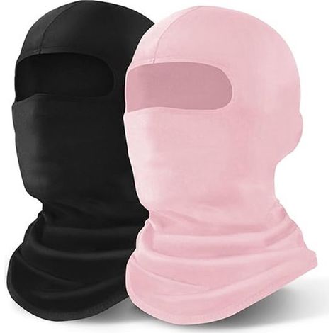 Passamontagna da sci UPF 50+，confezione da 2 pezzi，colore nero e rosa (1/2)