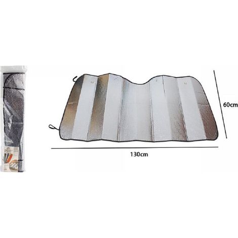Metal Parasoles For Auto Grigio Protegge Sole Caldo 130x60cm 70156