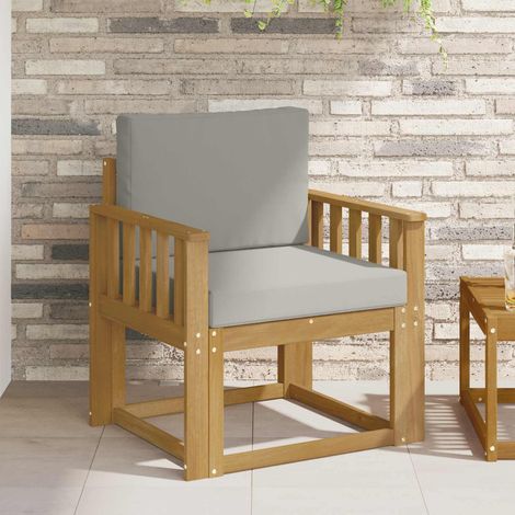 vidaXL Sofá de exterior Poliéster Blanco y Gris Claro (1/5)