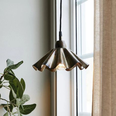 [GEBRAUCHT] B-Ware Pr Home Hängelampe Pendelleuchte Aira Messing Metall E27 Led ø 25 Cm Mit Stecker
