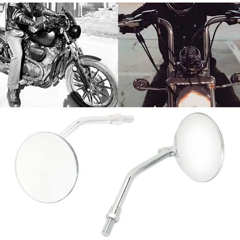 Runder silberner Retro-Rückspiegel, universell, Innendurchmesser 38 mm, für Motorradstoßstange/Federungsstange. (1/5)