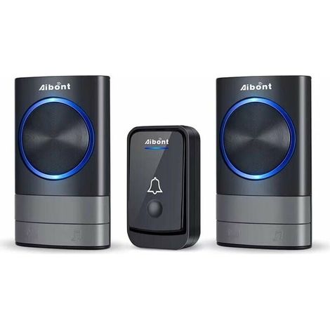 Campanello senza fili: campanello elettronico impermeabile IP65 con portata di 200 m, il kit include 1 campanello impermeabile e 2 ricevitori a spina, 45 melodie con 4 livelli di volume. (1/4)
