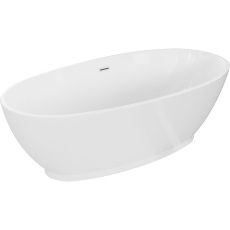 Mexen Bilbao freistehende Badewanne 180 x 90 cm, weiß, mit Überlauf - 51311809000-20
