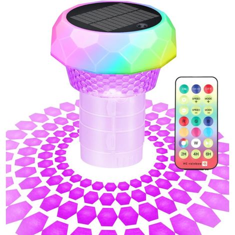 Grand distributeur de chlore flottant, distributeur de chlore à énergie solaire, adapté aux piscines, étanche IP67, réglable et pliable, avec télécommande et lumières colorées (1/5)