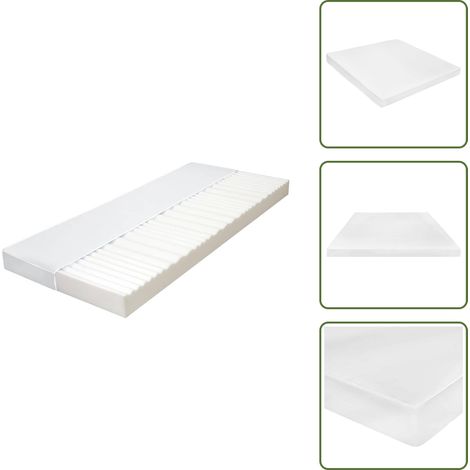 The Living Store Colchón 7 zonas espuma de PU 10 cm H2 H3 140x200 cm - Espuma PU