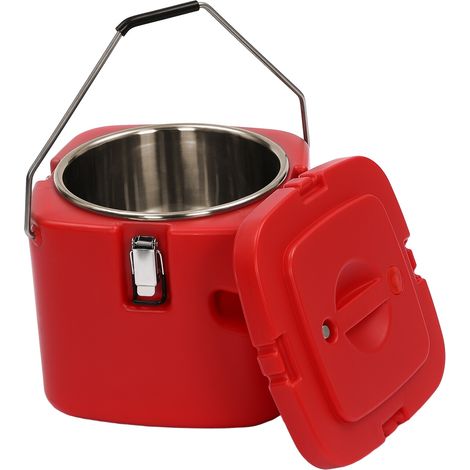 Récipient Isotherme Acier Inoxydable, 9,5L Thermos Alimentaire Chaud Conteneur Isotherme Froid Isotherme Pour Soupe Avec Couvercle Hermétique Joint Caoutchouc Poignées (1/5)