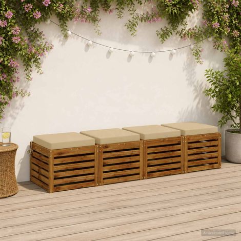 vidaXL Cojines de Asiento de 4 Piezas SOEST 4 uds. 100% Poliéster (1/5)