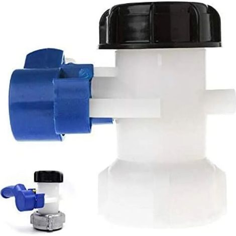 AGE Vanne papillon DN50 Réservoir d'eau IBC avec écrou flottant en plastique de 75 mm Remplacement S60x6 pour réservoir de réservoir IBC de 1000 litres (plastique de 75 mm) (1/3)