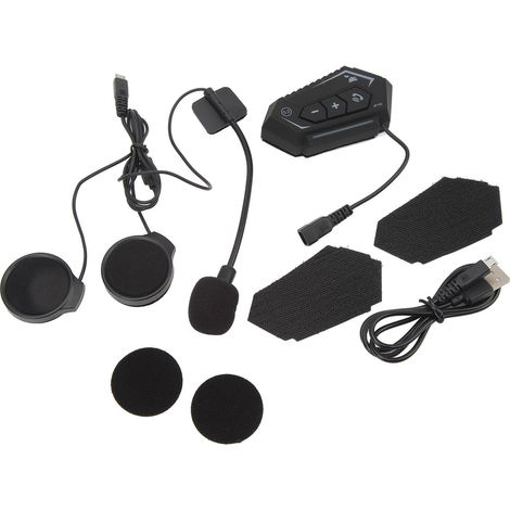 Écouteurs de moto avec casque Bluetooth BT 12C, sans fil, étanches, pour la navigation et la musique, idéaux pour les voyages et le vélo. (1/5)